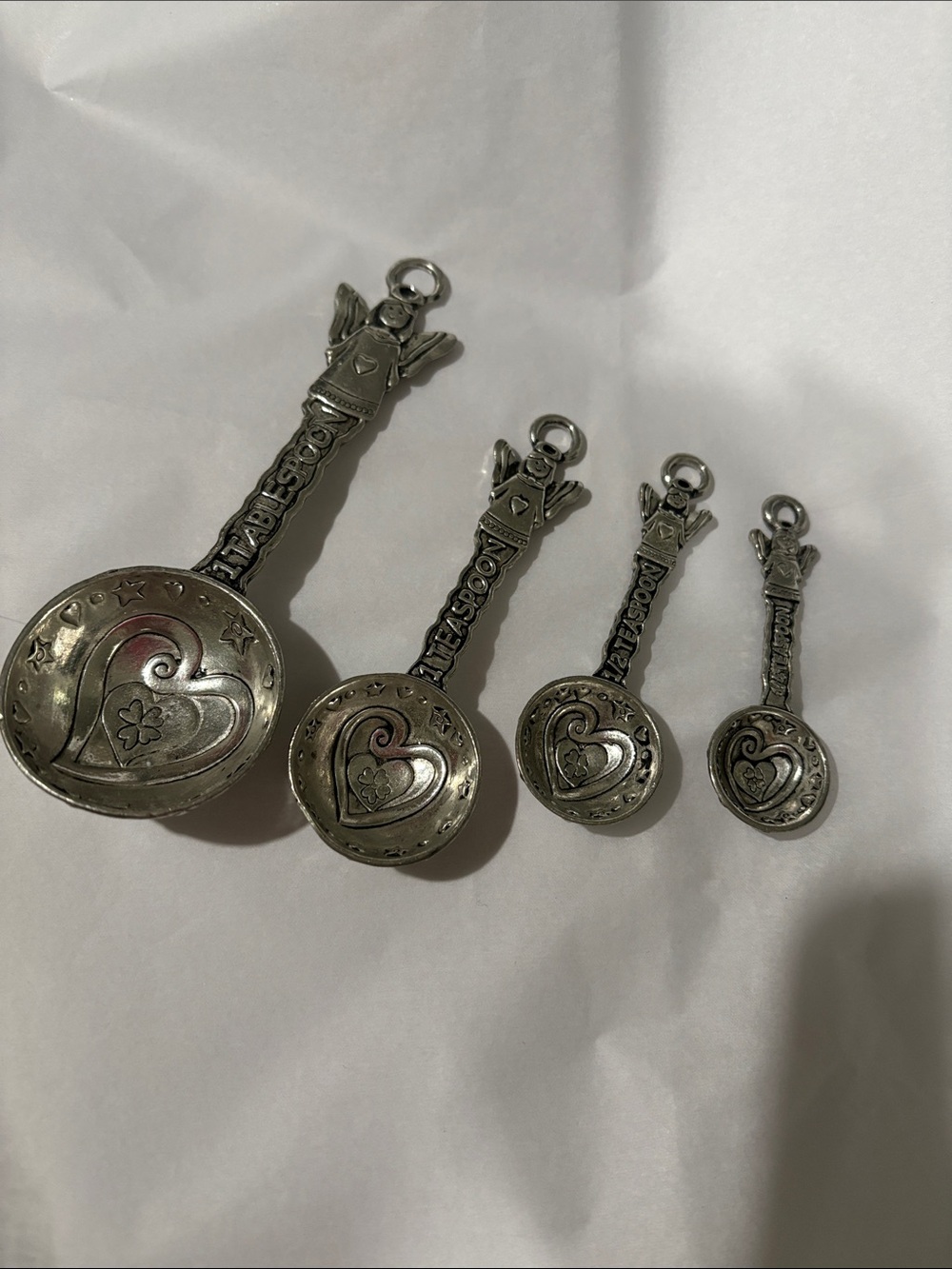 Vintage Brighton angel and hearts measuring spoons